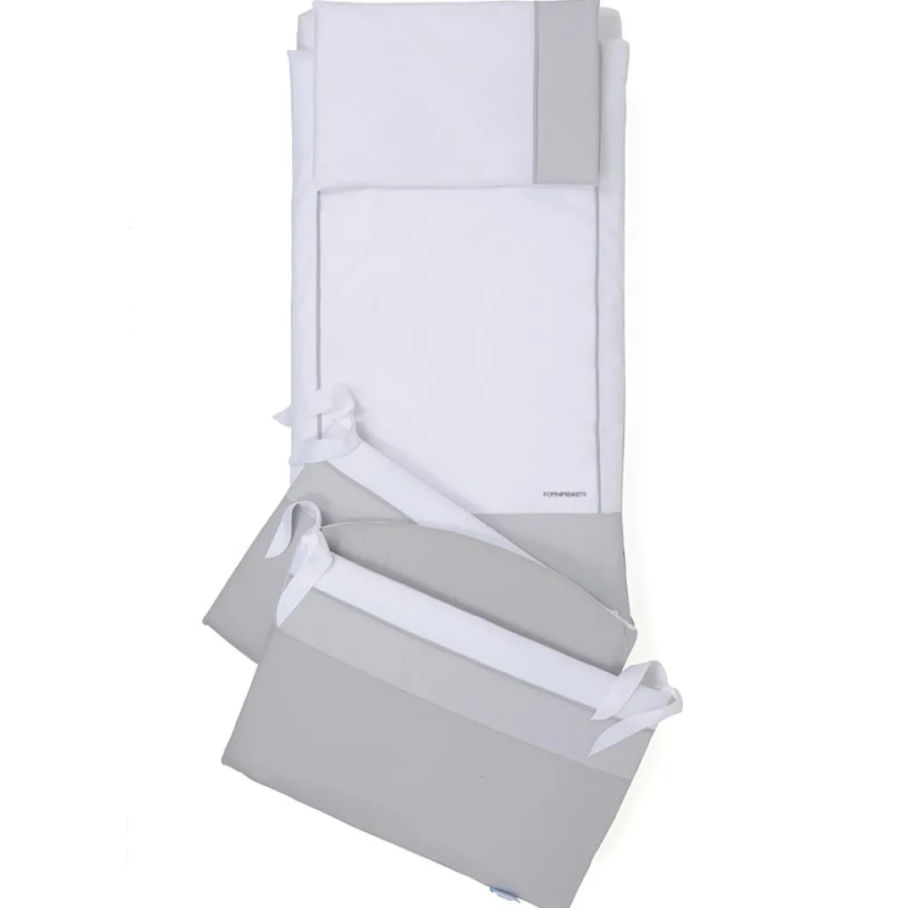 Cameretta Pikkoletto bianco con completo piumone grigio<Foppapedretti New