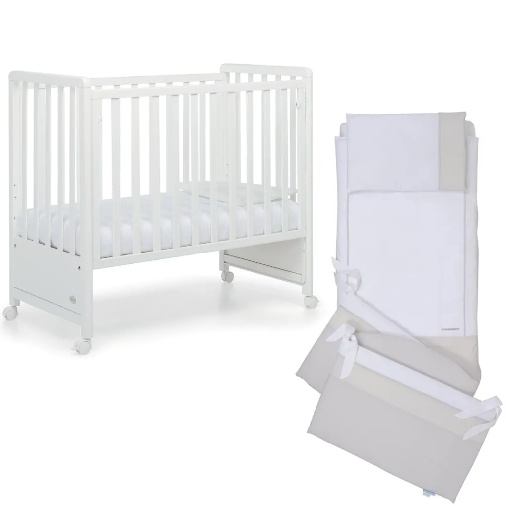 Cameretta Pikkoletto bianco con completo piumone beige<Foppapedretti Outlet