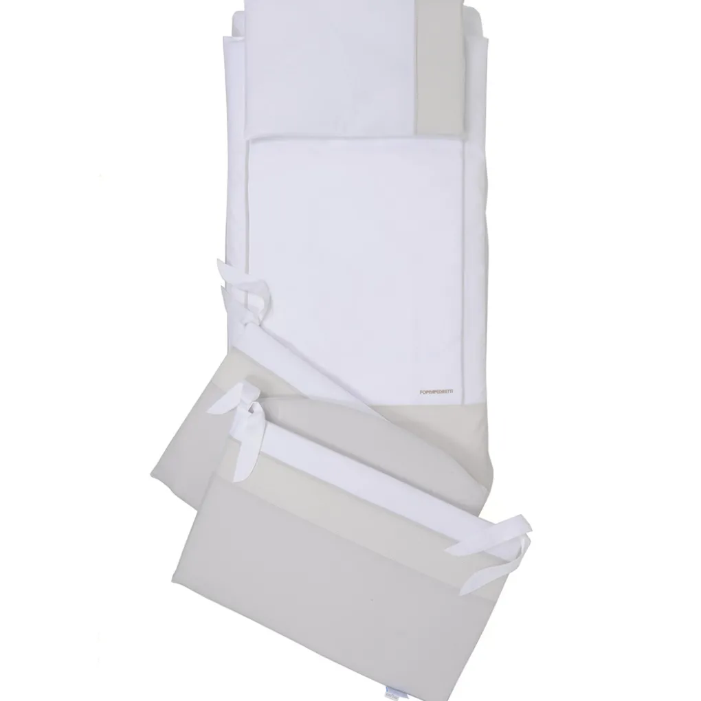 Cameretta Pikkoletto bianco con completo piumone beige<Foppapedretti Outlet
