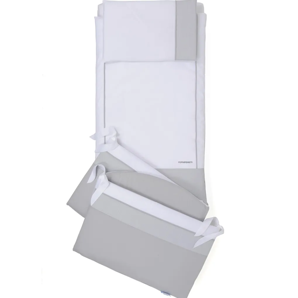 Cameretta Pikkoletto grigio con completo piumone grigio<Foppapedretti New